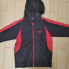 PUMA フード付きジャケット 黒/赤