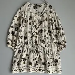 美品☆ピンクハウス☆チュニックブラウス コットン バラ 花柄のサムネイル