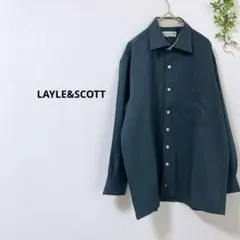 ライルアンドスコット　美品　長袖シャツ　日本製　キュプラ混　グリーン系　M