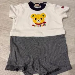 〈MIKI HOUSEミキハウス〉 ベビー ロンパース くまワッペンのサムネイル