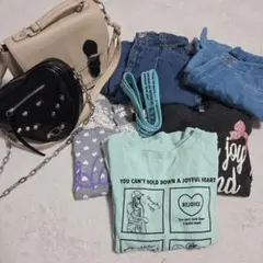 Tシャツ、デニム、ショルダーバッグセット　まとめ売り　女の子140 ラブトキ