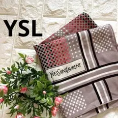 サンローラン　スカーフ　ストール　ショール　ドット　水玉　シルク100%　絹