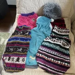 ペットウェア　ペット服　秋冬5点セット Ｍサイズ