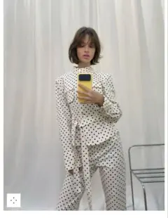 完売品⭐︎ZARA ドット柄シャツジャケット XS ホワイト/ブラック