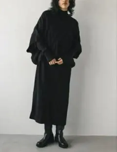 STYLEMIXER 2ピース ケーブルニット　ロングニットワンピース