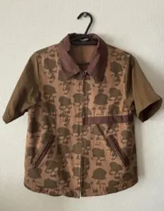 undercover 1996ss ジップシャツ　スカル　ドクロ　ブラウン　短丈のサムネイル