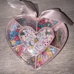 ビーズセット ハート型ケース入り おまけ付き