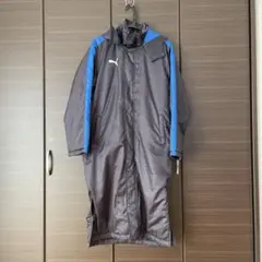 Puma フード付きベンチコート コン/ブルー