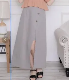 フロントボタンラップスカート