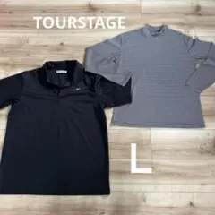 TOURSTAGE ツアーステージ 半袖ポロシャツ 薄手長袖　L 黒　ゴルフのサムネイル