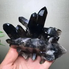 大迫力】モリオンクラスター 黒水晶 原石 天然石 パワーストーン 約2.6