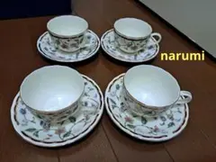 【NARUMI】ナルミ　カレス。カップ&ソーサー。4客。セット