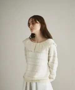 ラスト値下げ 新品未使用 アンミヌUNMINOU スカラレーススウェット