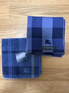 【新品・未使用】BURBERRY ハンカチ ブルー系