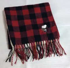 スヌーピー チェック柄マフラー（アフタヌーンティー）