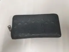 Coach ブラックレザー 長財布 エンボス加工