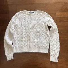 RALPH LAUREN ホワイト ケーブルニット L