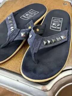  SLIPPER スタッズ付きサンダル ネイビー　サイズ10 ISLAND SLIPPER スタッズ付きサンダル ネイビー サイズ10 - メルカリ