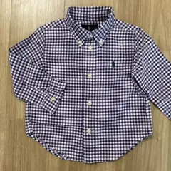 RALPH LAUREN ラルフローレン ボタンダウンシャツ 紫チェック90