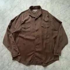 URBAN WEAR us古着 長袖シャツ ヴィンテージ シルク100% 無地
