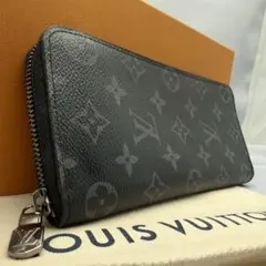 美品　ルイヴィトン モノグラム ジッピーウォレット ブラック　グレーRFID搭載