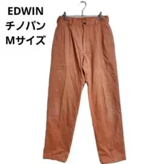 EDWIN チノパン M オレンジ 綿100% ゆったり ストレート きれいめ