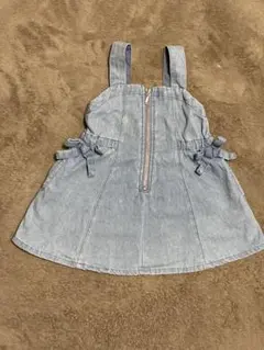 après les cours デニムジャンバースカート 80センチ