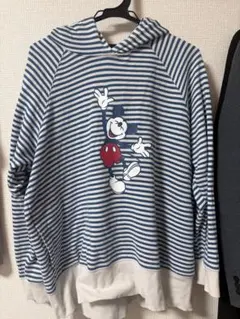 ディズニープロジェクトスウェットプルパーカ ストライプパーカー 3XL