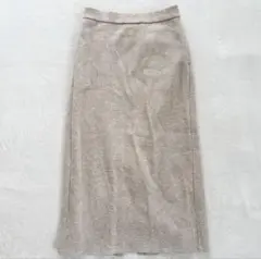 GU ニットスカート ロングスカート L ベージュ