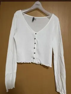 白　ニットカーディガン