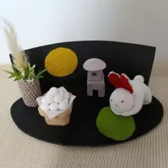 お月見額飾り　和古布　縮緬細工　和小物　ハンドメイド kei on Instagram: \u201cうさぎさんのお月見   ・ #ちりめん細工 #つまみ