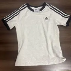 adidas 3ストライプ Tシャツ Mサイズ ホワイト/ブラック