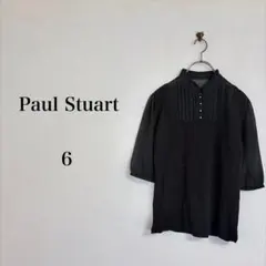 Paul Stuart（6）シアースリーブ　フリルニット　ブラック　パールボタンのサムネイル