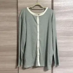 しまむら カーディガン ボーダー グリーン