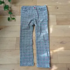 チェック柄 長ズボン 120センチ 冬用パンツ　細身ズボン