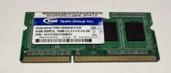 Team 4GB DDR3L-1600 ノート用メモリ ノーエラー
