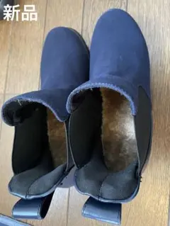 ラックラック 空飛ぶストレッチ バイカラーブーツ(S)　紺