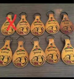 アンティーク　スヌーピー 革　キーホルダー