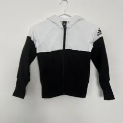 adidas フルジップパーカー 120cm ホワイト/ブラック