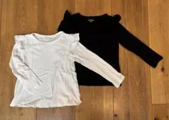 フリル付き長袖Tシャツ2枚セット サイズ100