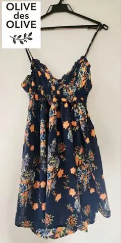 ​OLIVE des OLIVE 花柄キャミワンピース　裏地あり