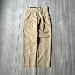 00s DOCKERS 2タック ワイド チノパンツ プリーツ W33 ベージュのサムネイル