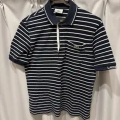 LACOSTE フランス製 ハーフジップ ポロシャツ ネイビー 38 - メルカリ