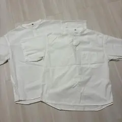 無印良品 紳士 涼感ヘンリーネック半袖布帛Tシャツ M 白　2枚組のサムネイル