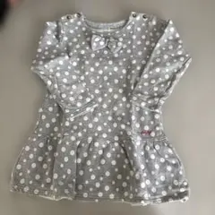 chicko キッズ ワンピース グレー ドット柄