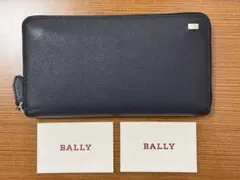 BALLY バリー レザー ラウンド 二つ折り 長財布 ネイビーのサムネイル