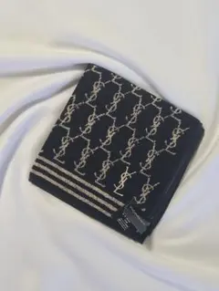 Yves Saint Laurent タオルハンカチ ロゴ刺繍 レア