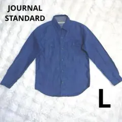 JOURNAL STANDARD リネン100%ブルーシャツLサイズのサムネイル