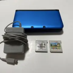 【ソフト付き】ニンテンドー 3DS LL 本体 ブルー ブラック 充電器付き