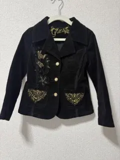 希少 Y2K GUESS ベルベット ジャケット 刺繍 110 VINTAGEのサムネイル